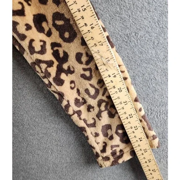 UGG Miranda Double Face Fleece Hooded Robe Women's M Live Oak Leopard Pockets - Picture 13 of 15